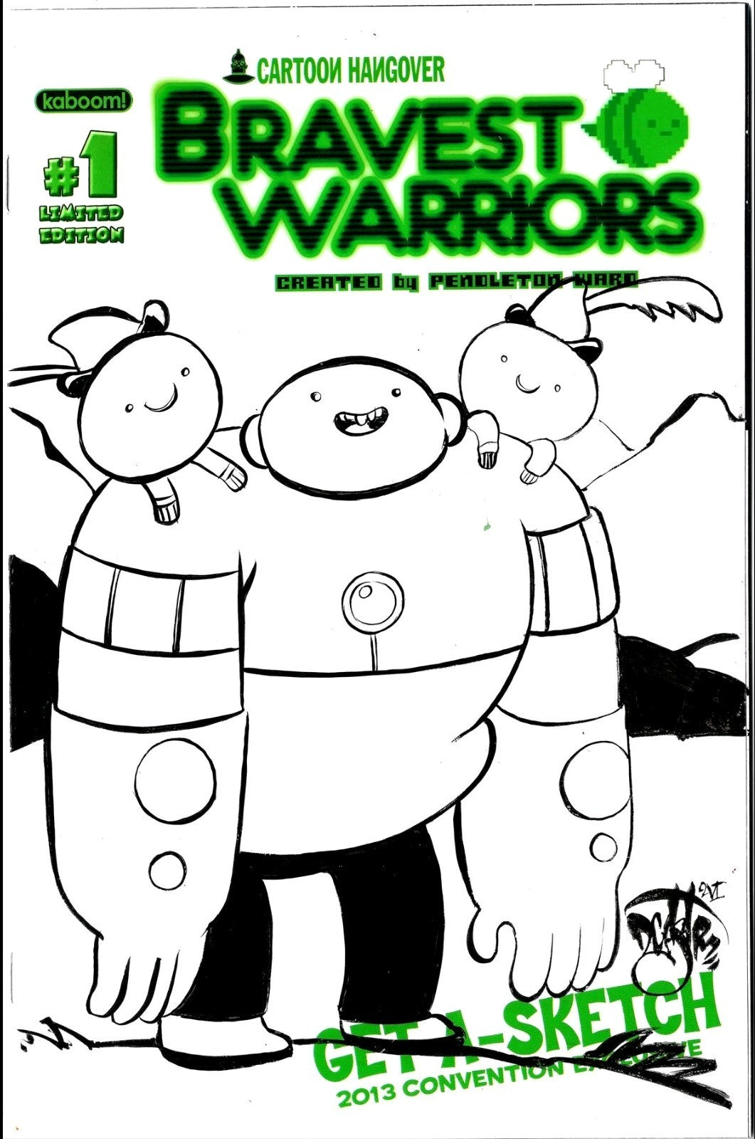 Bravest Warriors 1 (2012) Boom Comic Sketch Cover W Original DCastr Wallow Art