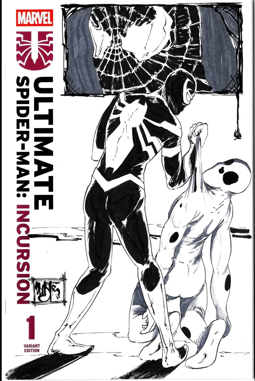 Ultimate Spider-Man: Incursion 1 Marvel Sketch Cover Comic W Original DCastr Art