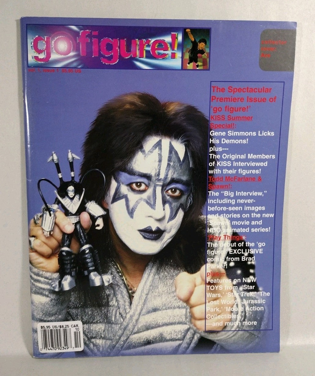 Go Figure Action Figure Magazine #1 (1997) Kiss Ed Set Gene Simmons Ace Frehley