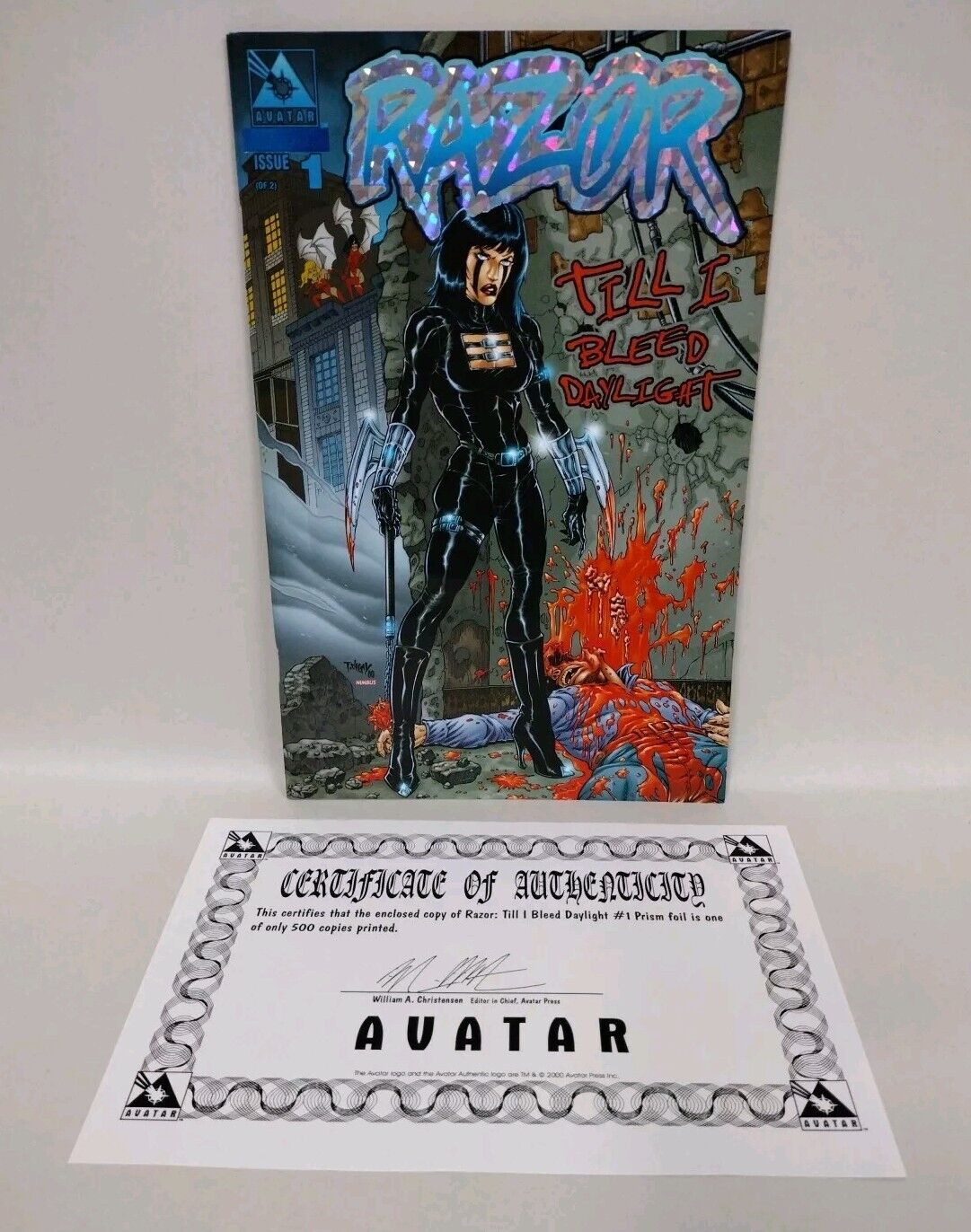 Razor Till I Bleed Daylight # 1 Prism Foil Tim Vigil Variant Limited 1/500 W COA