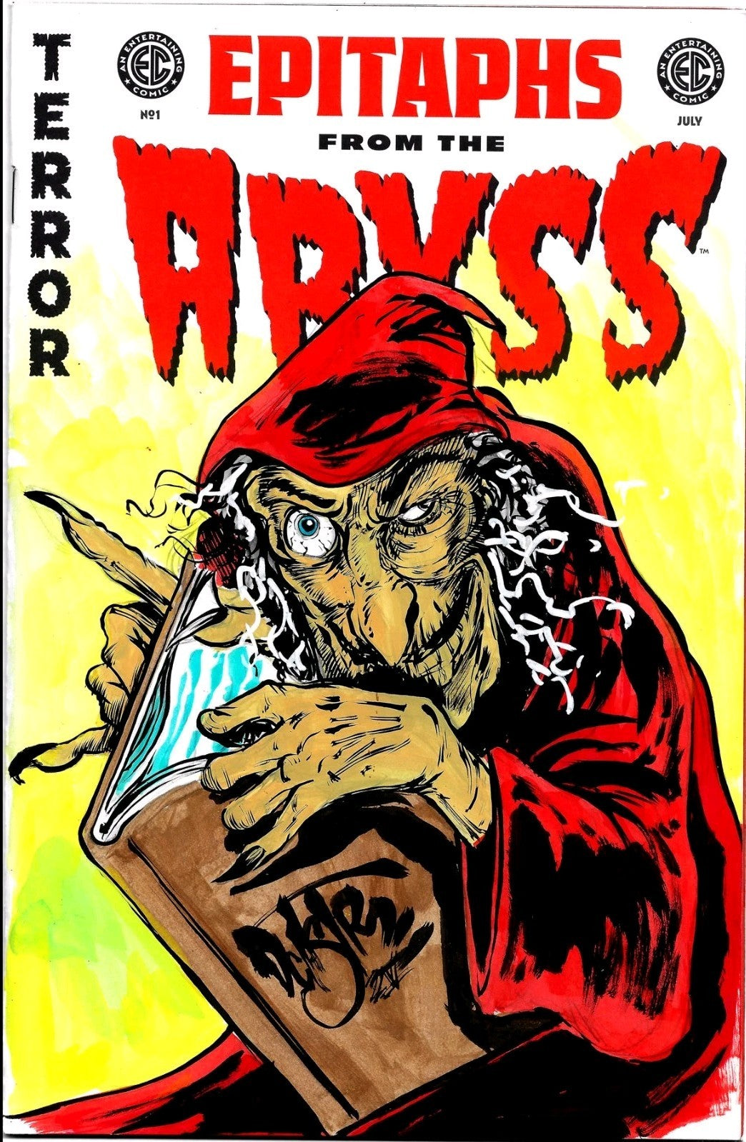 Epitaphs From The Abyss 1 (2024) EC Comic Sketch Cover W Original Dave Castr Art