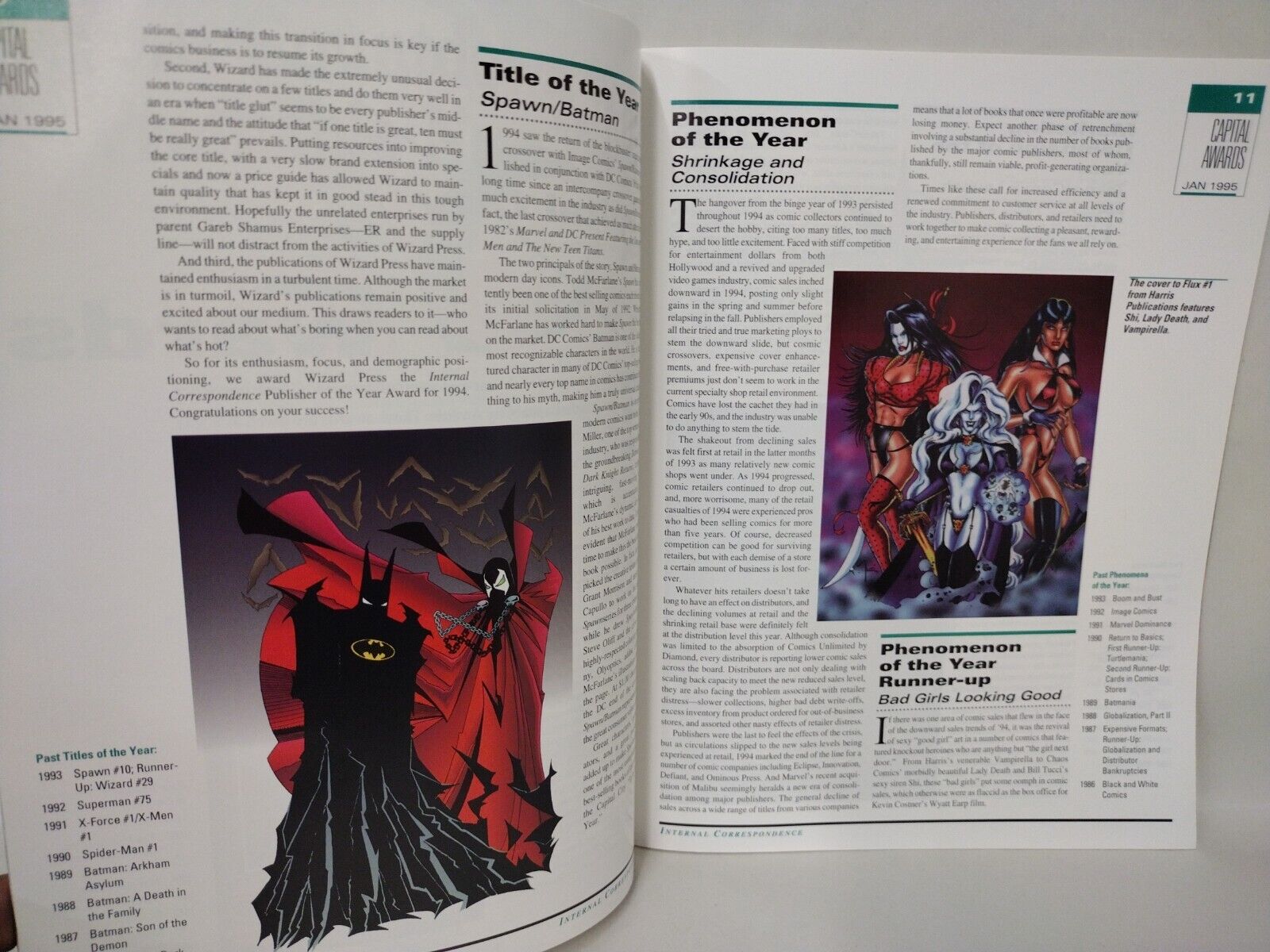 Internal correspondence (1995) Capital Comic Distribution Retailer News magazine