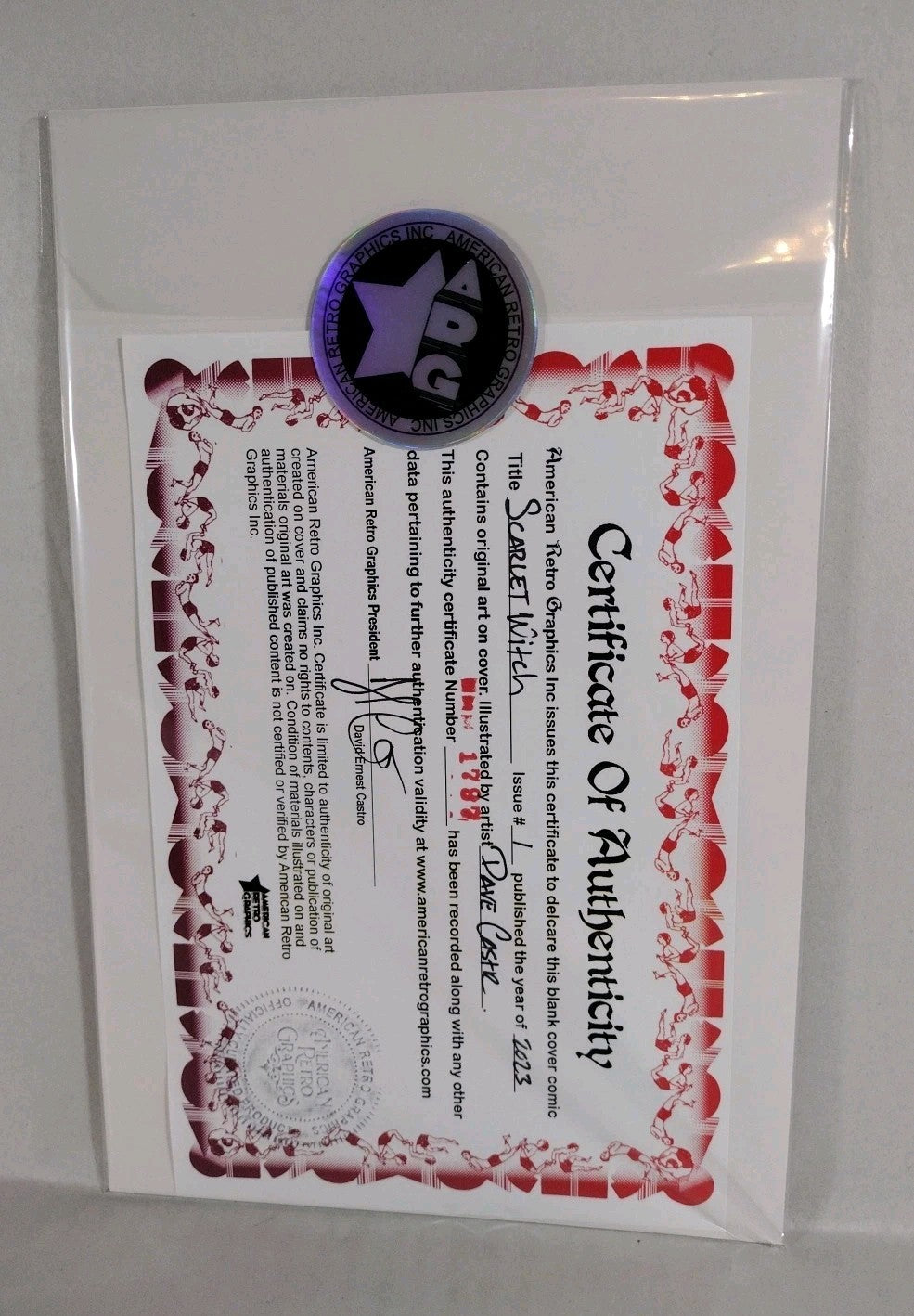 Scarlet Witch #1 (2023) Blank Red Cover Marvel Comic w Original DCastr Art