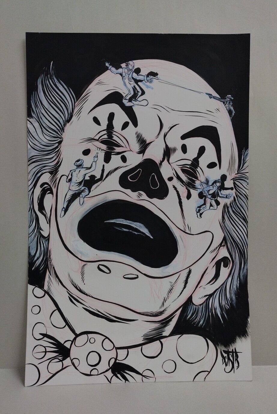 Big Town Clown 11"X 17" Dave Castr Original Art W COA 114