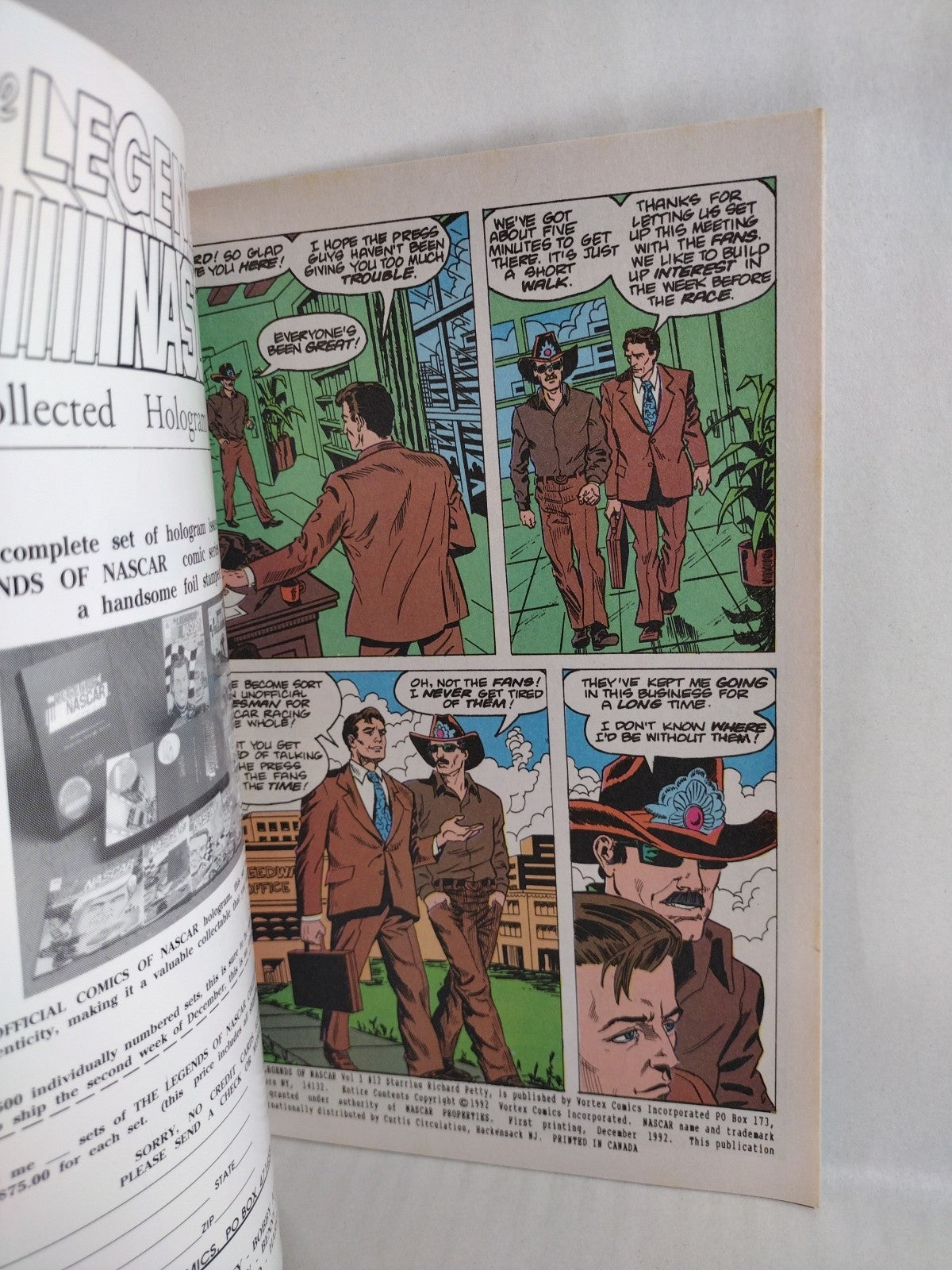 Legends of NASCAR 1992 Vortex Comic #'d Hologram Set Issues 9 10 11 12 13