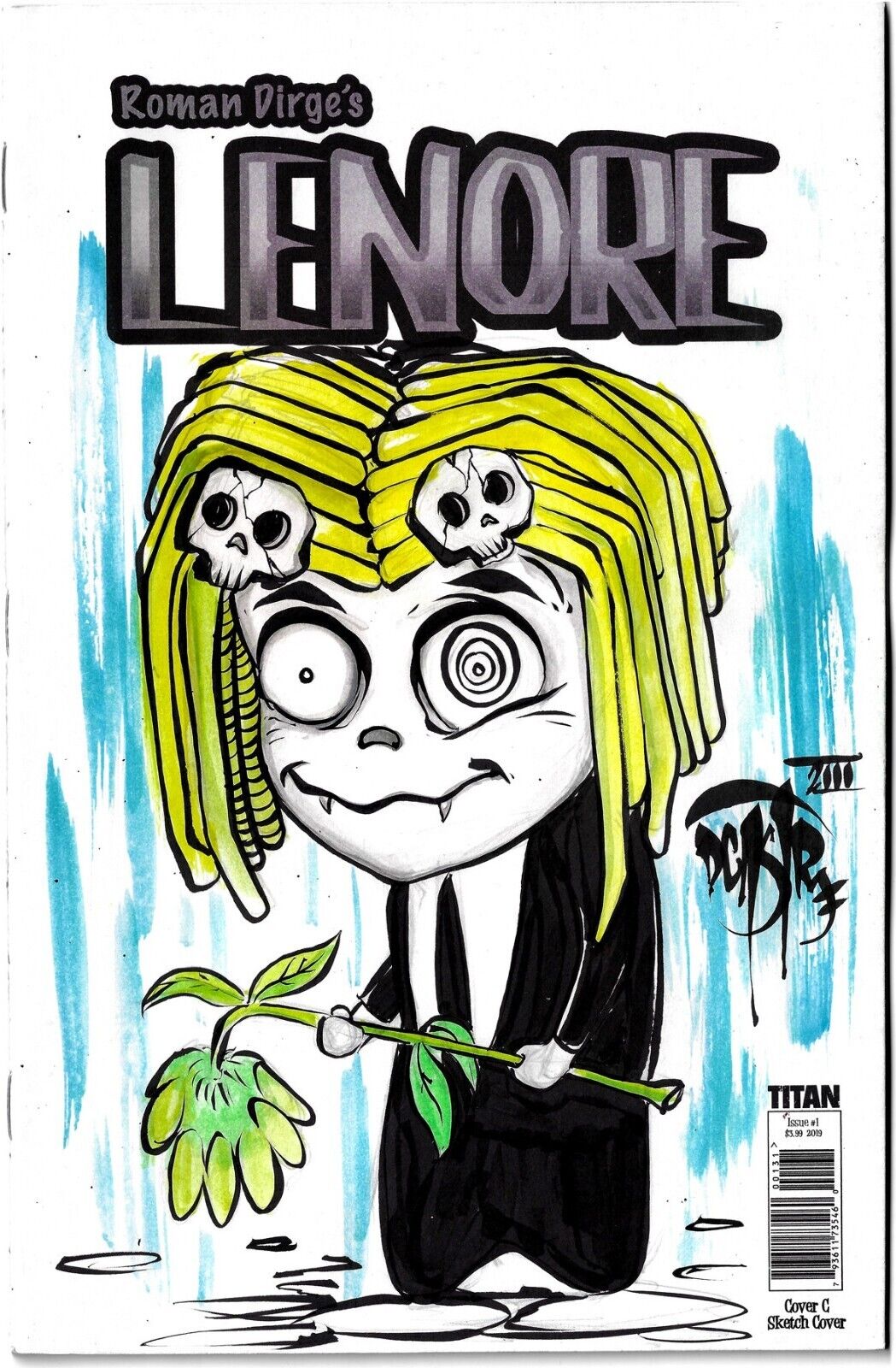 Roman Dirge Lenore 1 (2019) Blank Cover Variant Comic W Original Art ARG COA 565