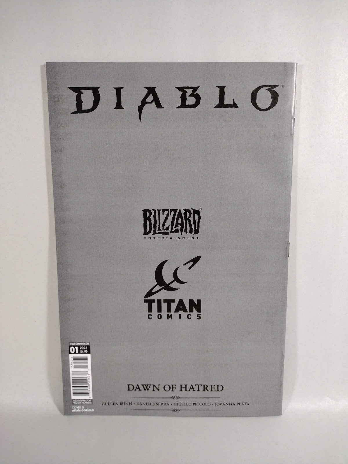 Diablo Dawn Of Hatred #1 CVR G Incentive 1:10 Adam Gorham Inks Variant Cover NM