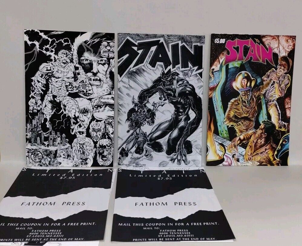 Stain (1998) Fathom Press Signed Limited Edition Comic Lot Set #1 2 0 Tim Tyler 