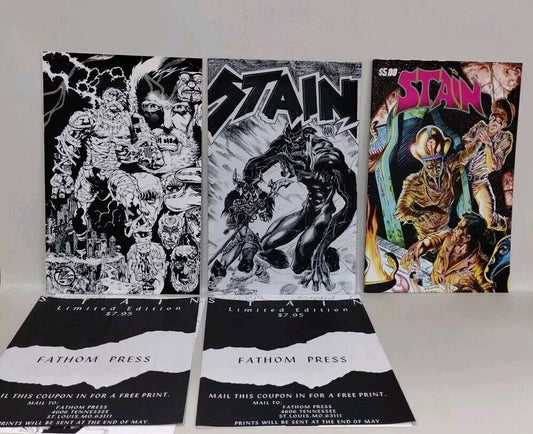 Stain (1998) Fathom Press Signed Limited Edition Comic Lot Set #1 2 0 Tim Tyler 