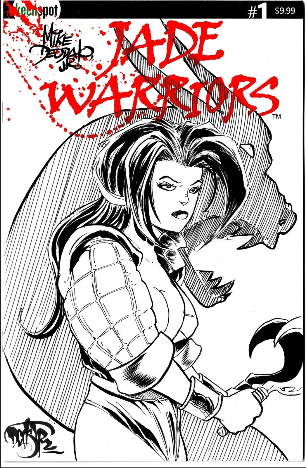 Jade Warriors #1 (2026) Keenspot Comic Sketch Cover W Original Dave Castr Art