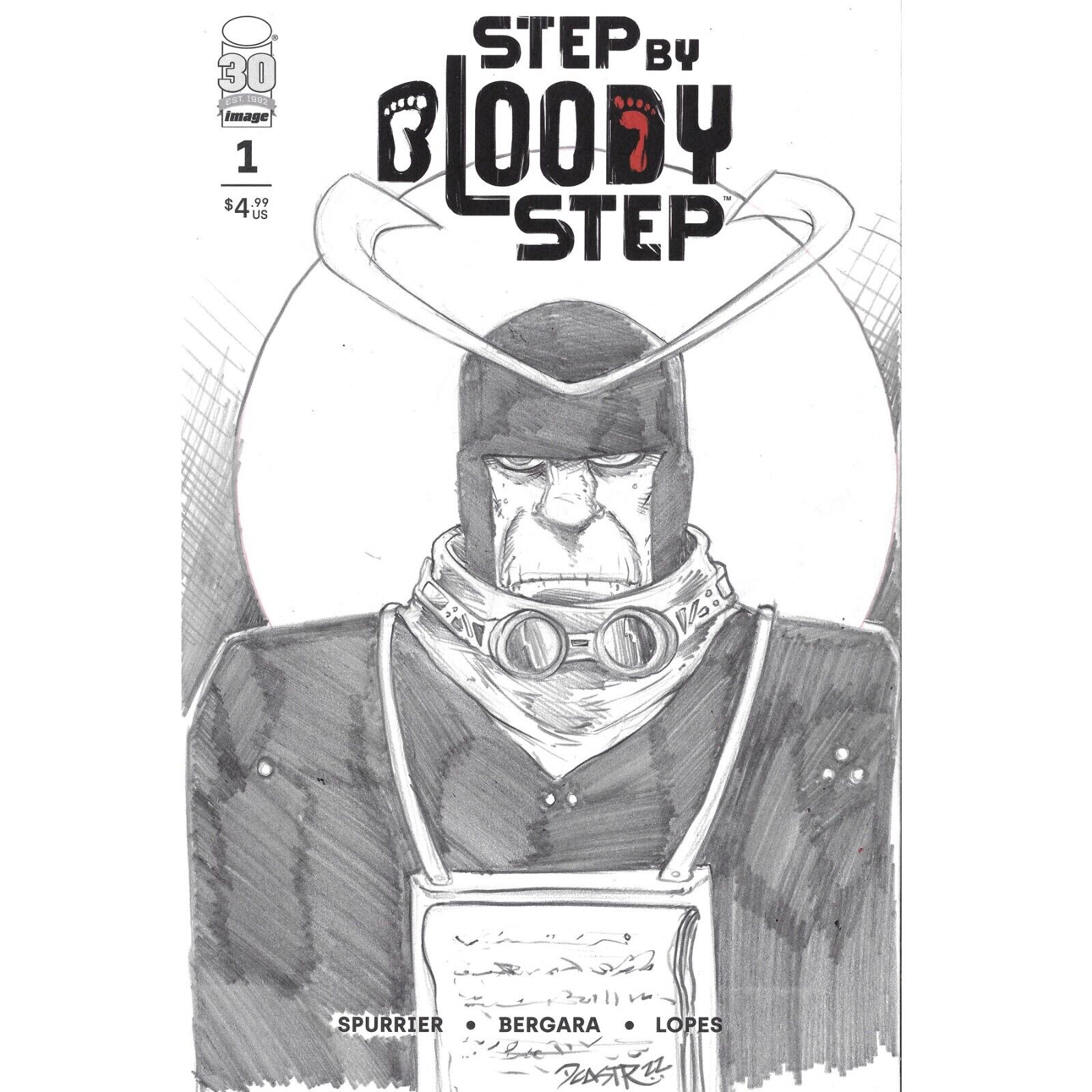 Step by Bloody Step #1 Blank Cover Variant w Original Art Dcastr 