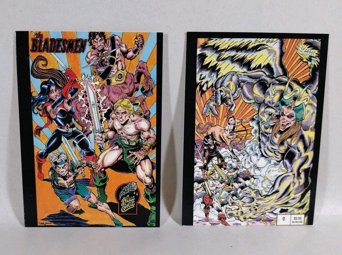 Bladesmen (1991) Blue Comet Comic Set #0 1  w Cards Tim Vigil Steven Hughes