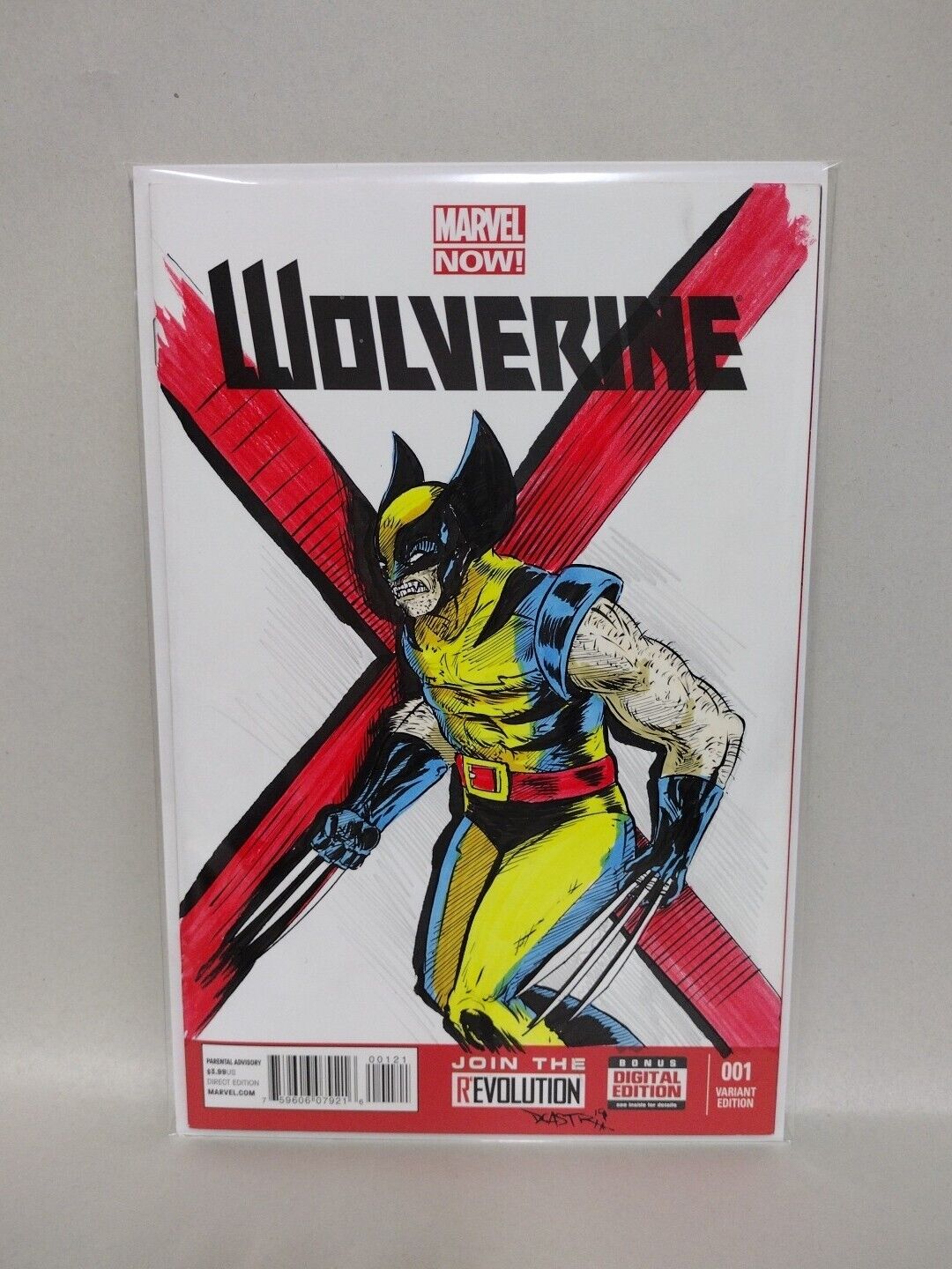 WOLVERINE #1 Blank Cover Variant Marvel Comic 2013 w Original DAVE CASTR Art