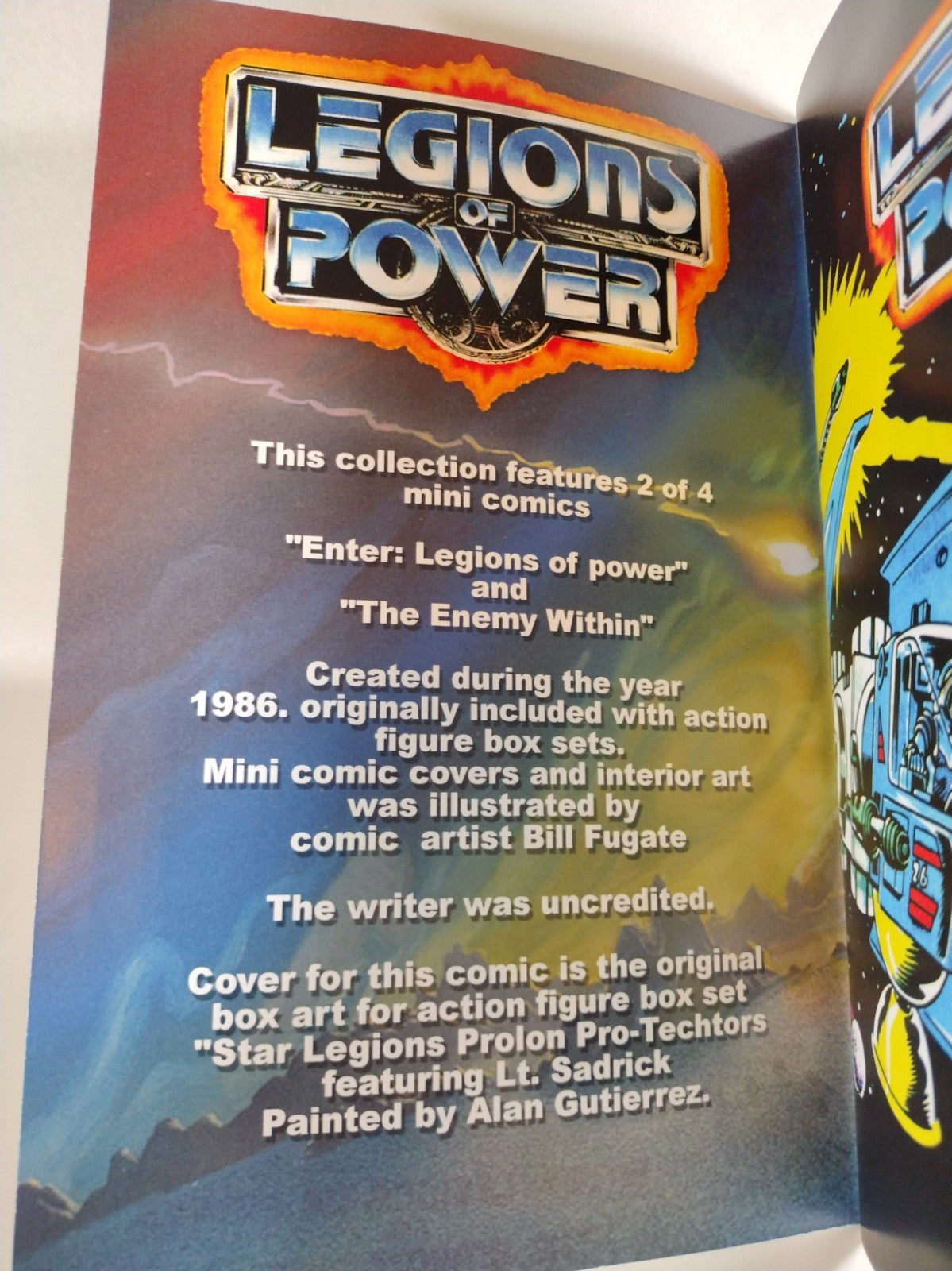 Legions Of Power #1 Action Figure Reprint Comic Blank Sketch Cover Variant NM