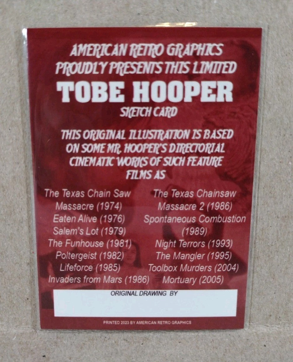 Tobe Hooper Tribute Sketch Card 2022 ARG W Original DCastr Gunther Twibunt Art
