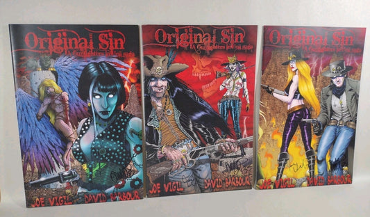 Original Sin (2012) Complete Wild Angels Comic Set #1 2 3 Signed Joe Tim Vigil