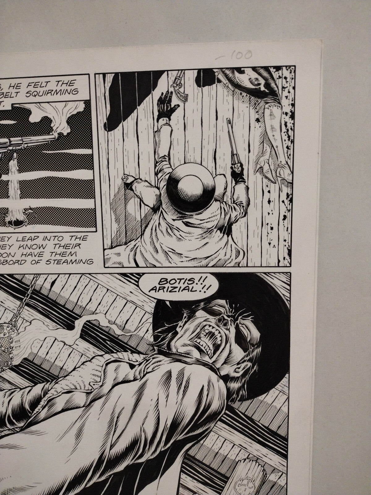 Original Joe Vigil Gunfighters In Hell Comic Art Pg 24 Issue 3 Hand Lettered
