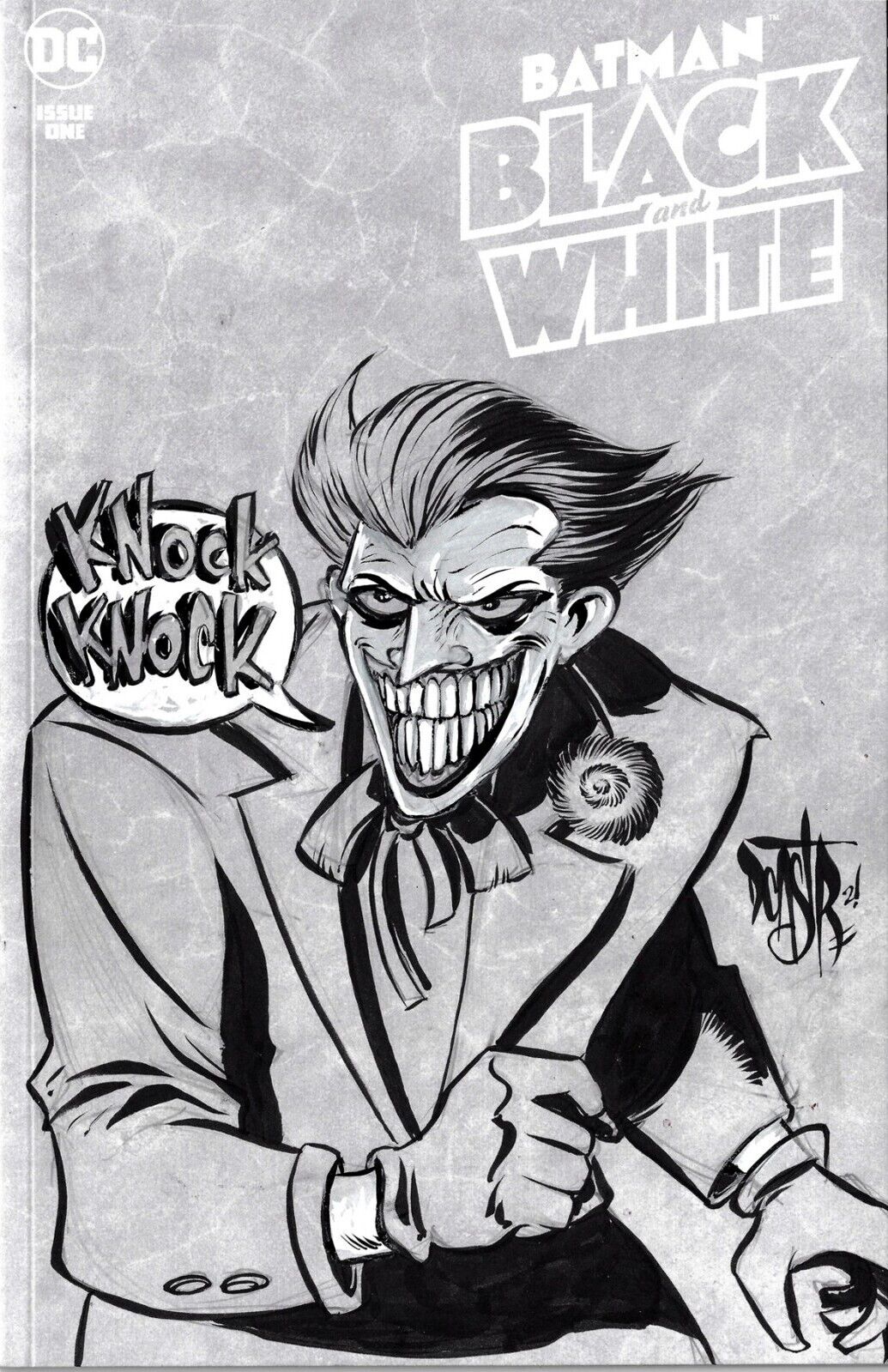 Batman Black & White (2021) #1 Blank Cover Comic W Original Joker DCastr Art