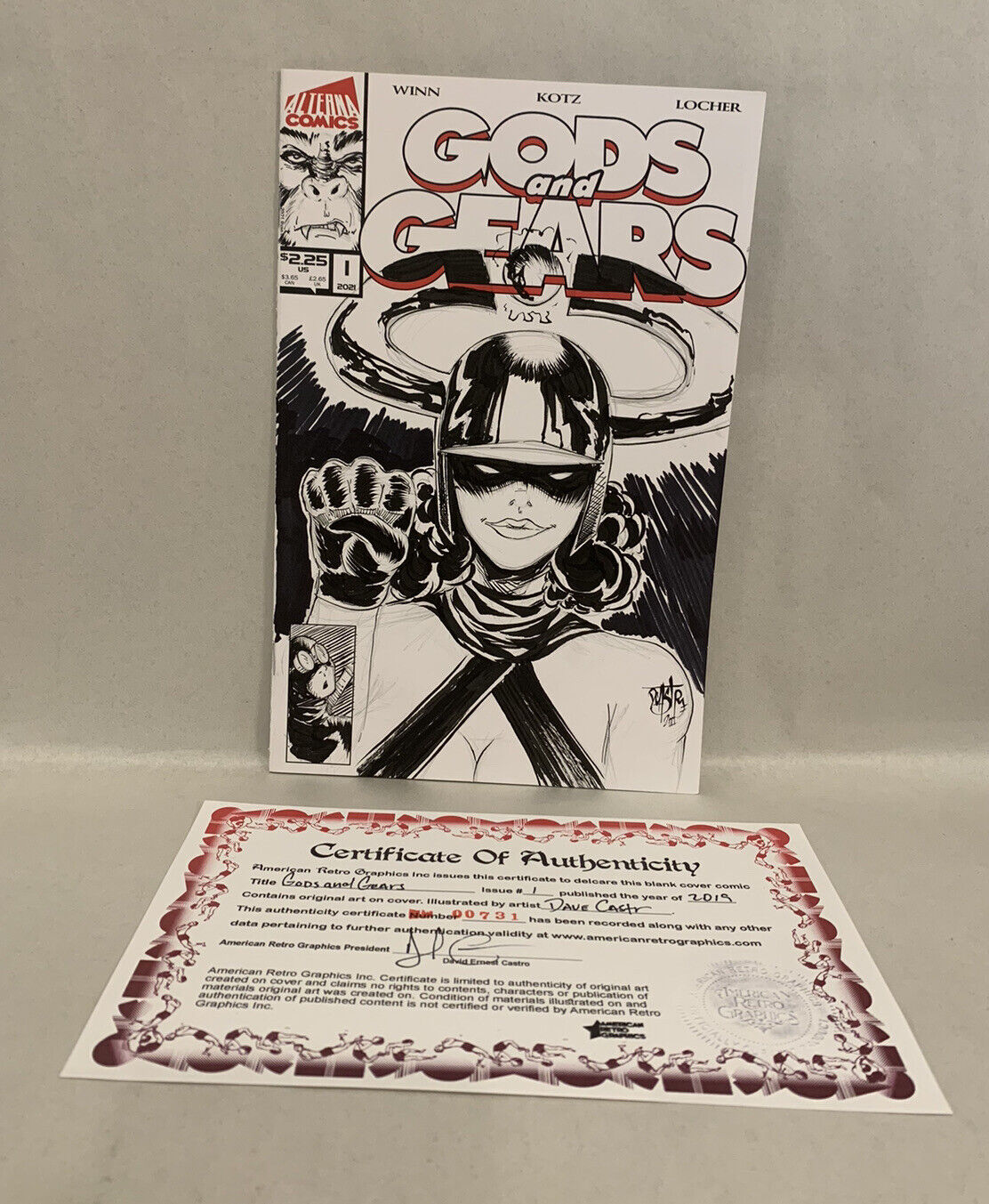 GODS AND GEARS #1 Blank Variant Cover Comic 2019 W Original Art David Castr