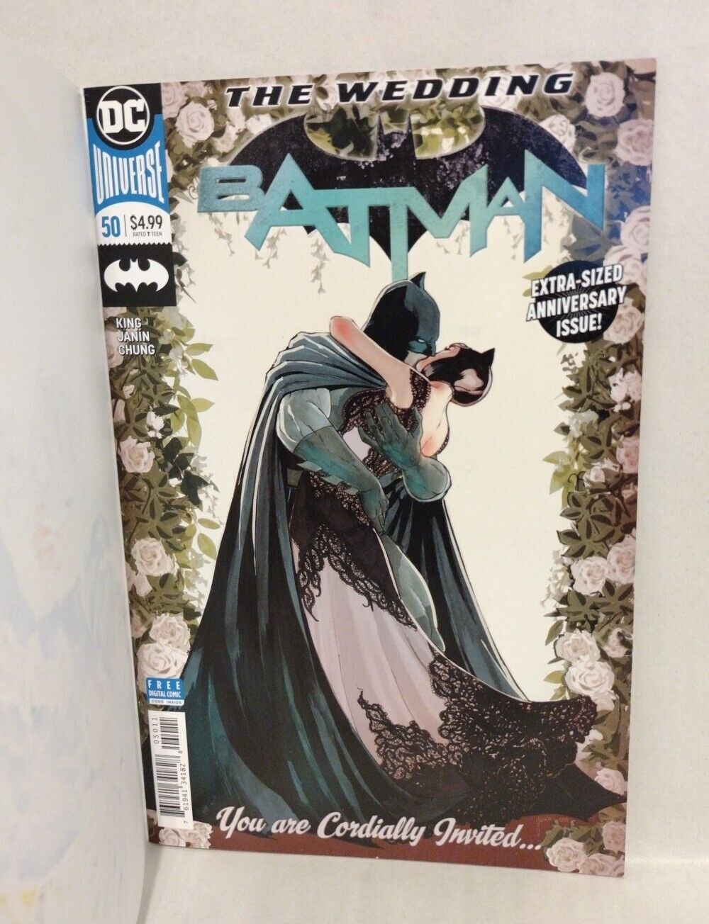 Batman #50 Blank Cover Variant DC Comic w Original CORY HAMSCHER Art COA