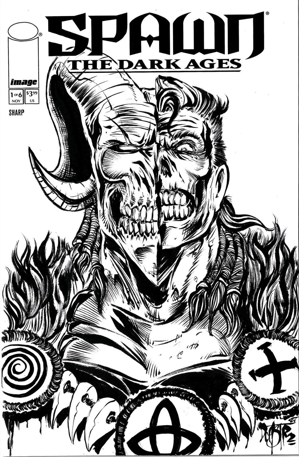 Spawn Dark Ages #1 (2025) Image Sketch Cover Comic W Original DCastr Art