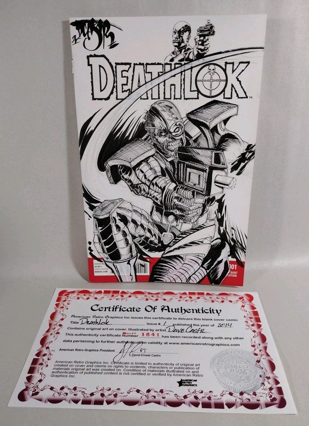 Deathlok #1 (2014) Marvel Sketch Cover Variant Comic W Original Dave Castr Art