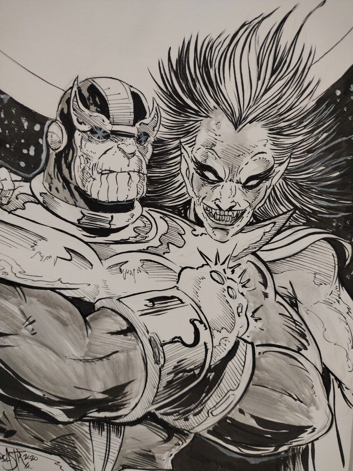 Thanos #1 (2019) Marvel Blank Sketch Cover Comic W Original Mephisto Art DCastr