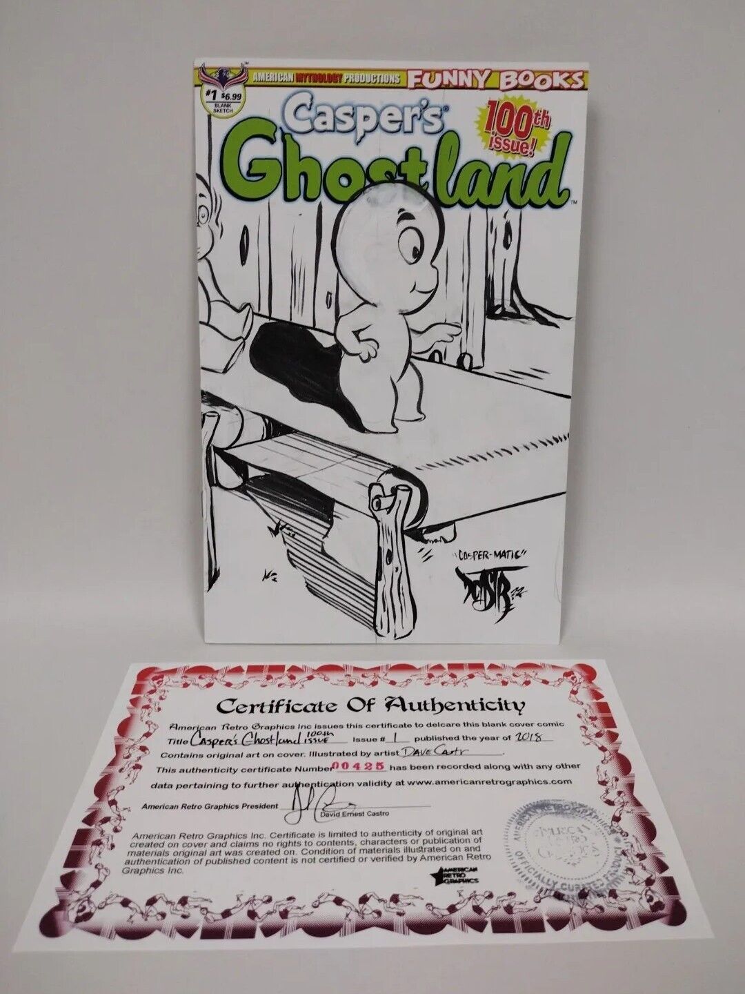 Casper's Ghost Land #1 Blank Cover AMP Comic Variant W Original Spooky Art ARG