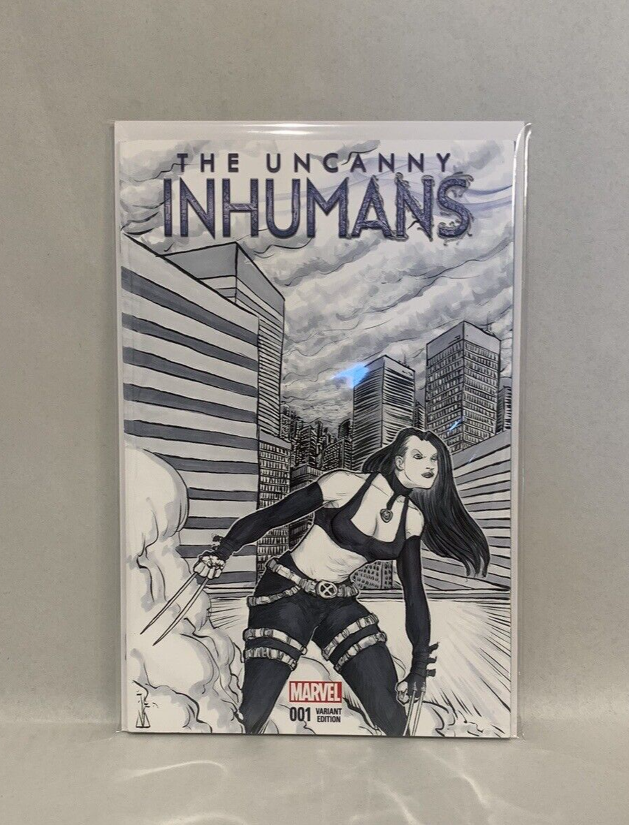 UNCANNY INHUMANS #1 Blank Sketch Variant Comic 2015 w Original UNIDENTIFIED Art