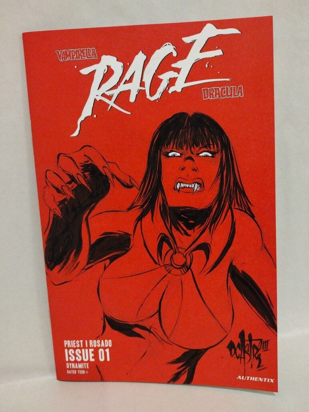 Vampirella Dracula Rage 1 (2023) Dynamite Sketch Cover W Dave Castr Original Art