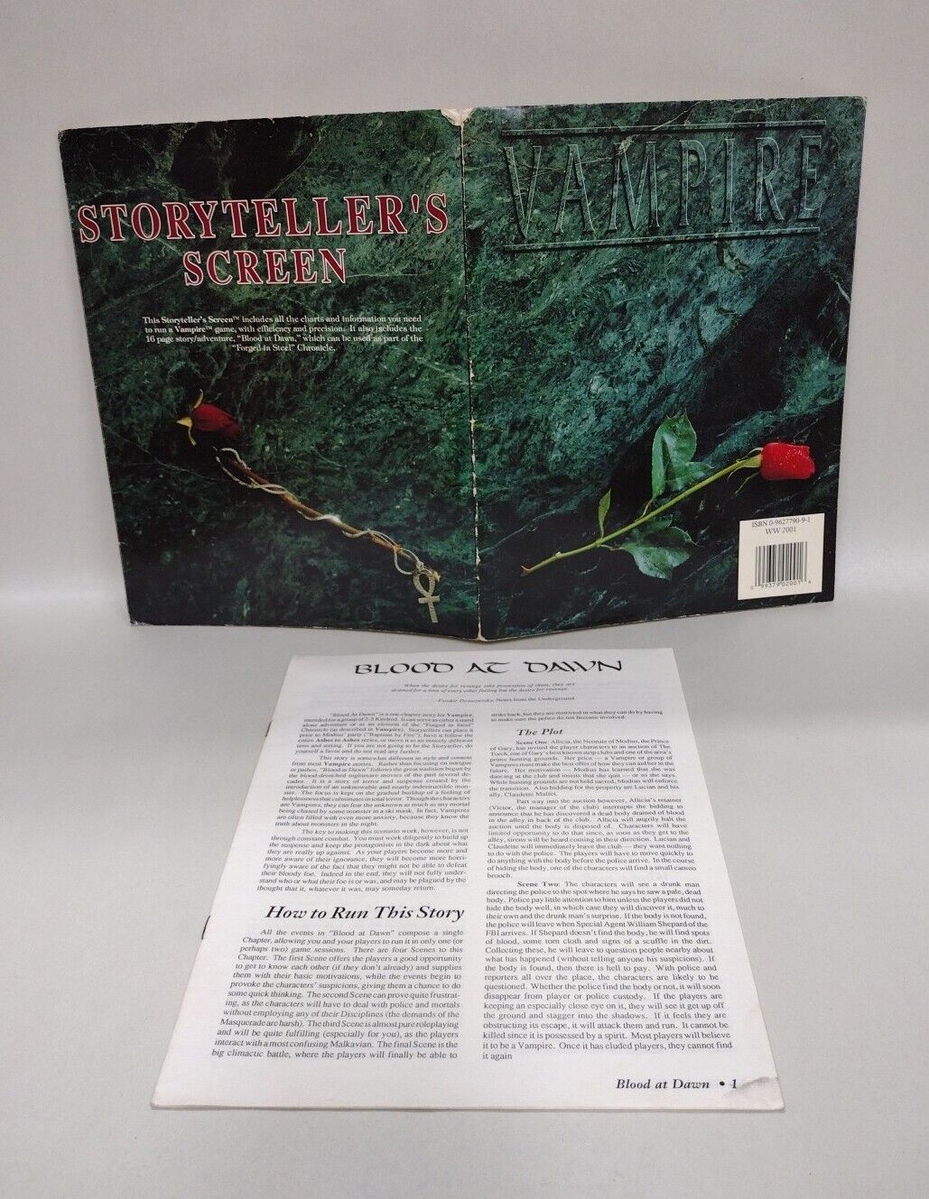 Vampire the Masquerade (1991) RPG Storyteller's Screen w Blood at Dawn Adventure