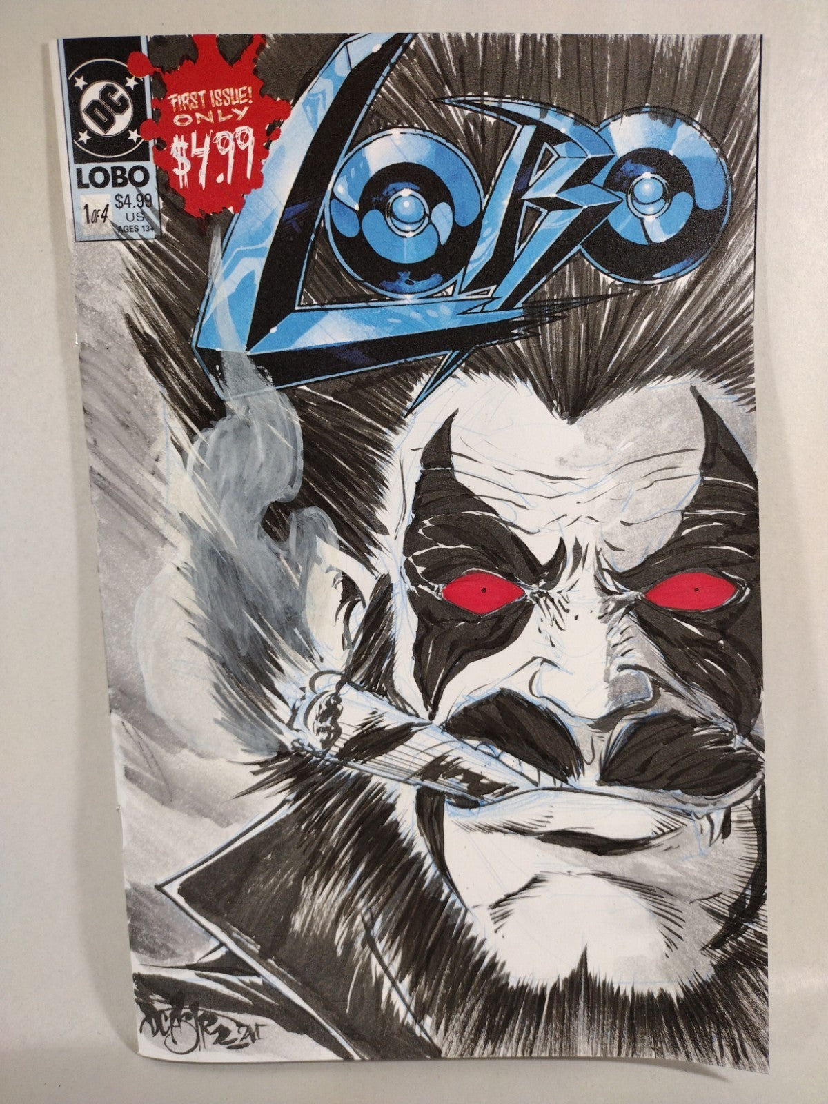 Lobo #1 Facsimile (2026) DC Sketch Variant Cover Comic W Original Dave Castr Art