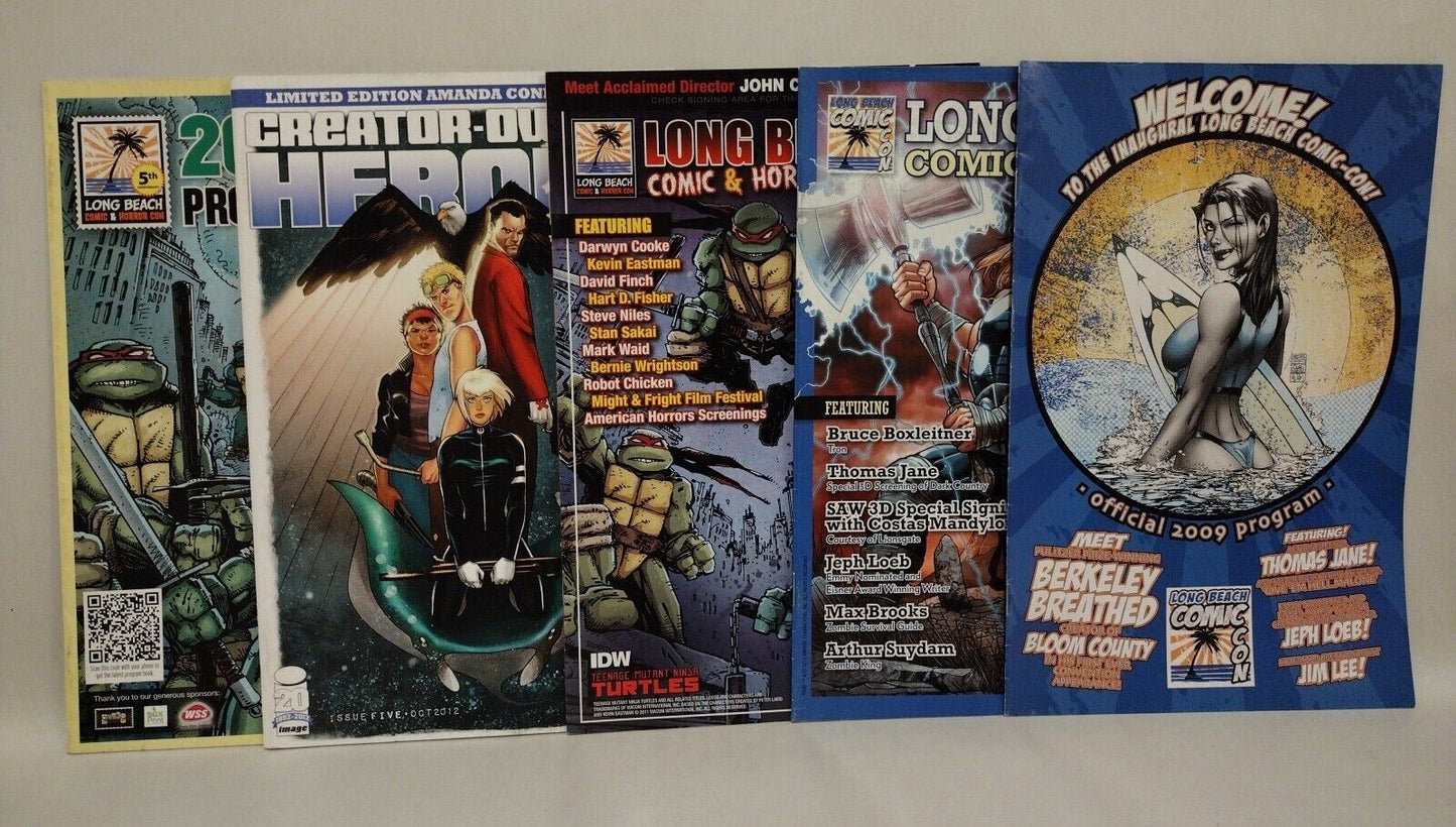 Long Beach Comic Con Convention Program Collection Lot 2009 2010 2011 2012 2013