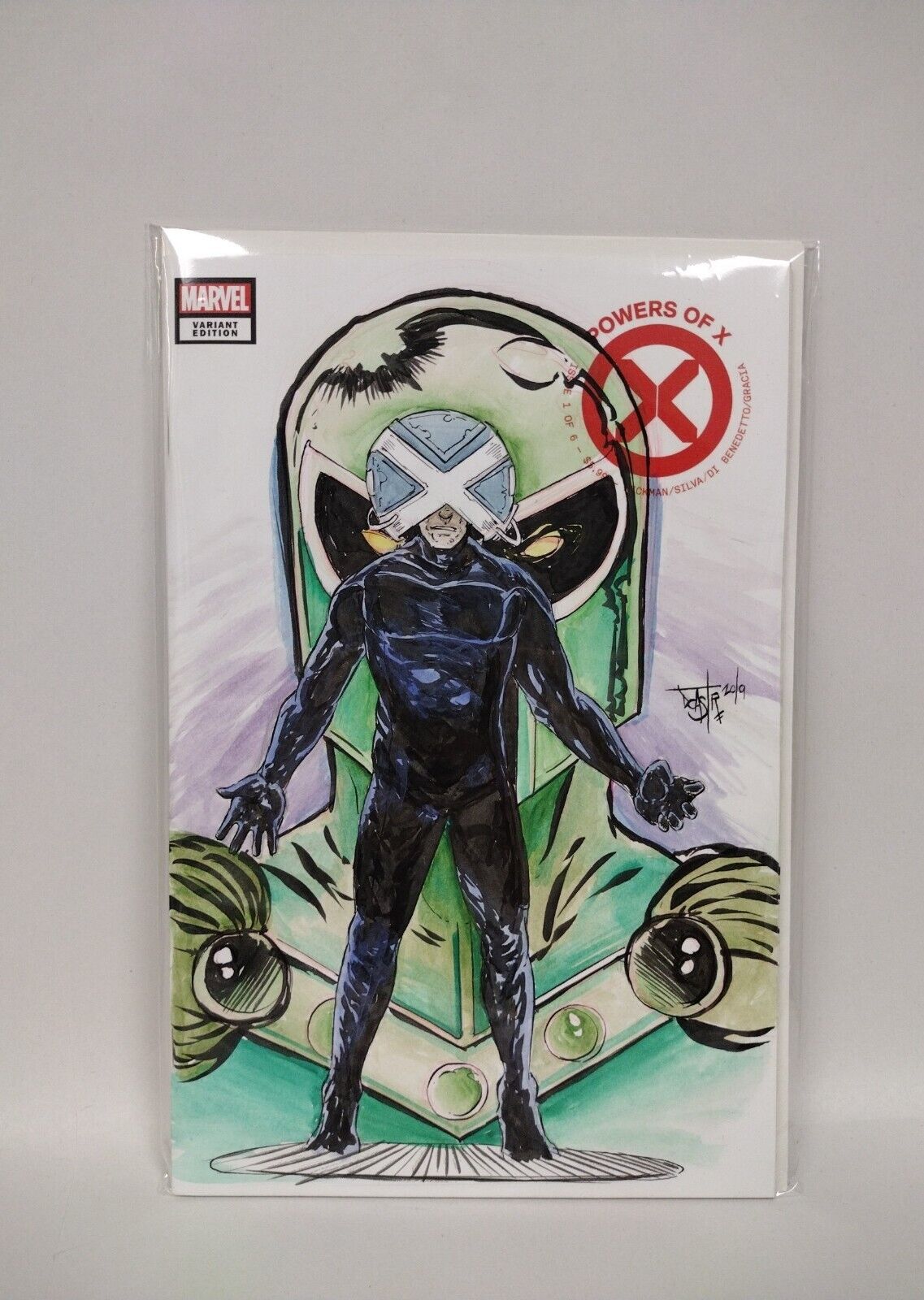 Power of X #1 (2019) Blank Cover Variant Comic w Original Art DCastr 