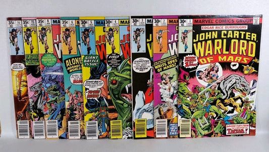 John Carter Warlord Of Mars (1977) Marvel Comic Lot #1 2 3 4 5 6 8 15 16 