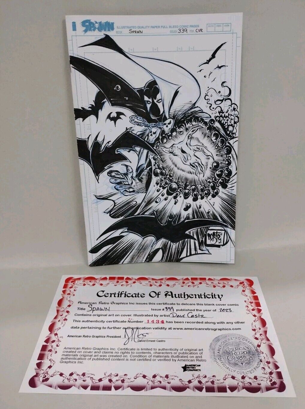 Spawn 339 (2023) Image Comic Blank Cover Variant w Original Dave Castr Art