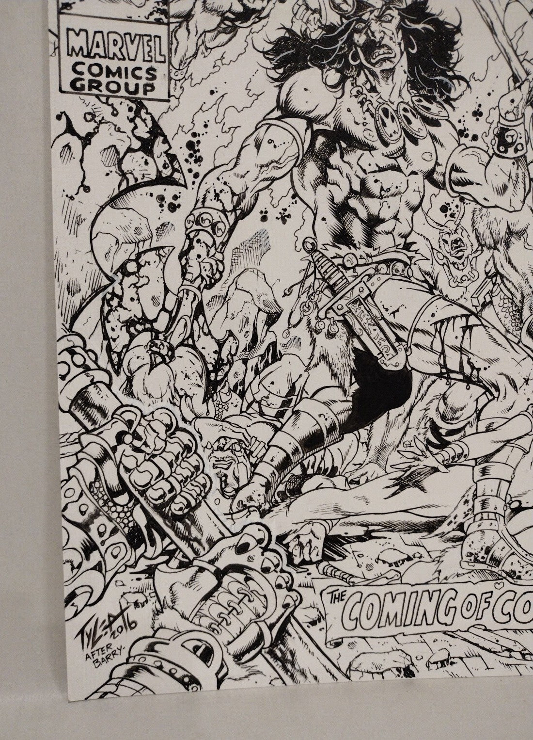 Conan The Barbarian 1 Tim Tyler (2016) Original Cover Recreation Art 11 X 17"