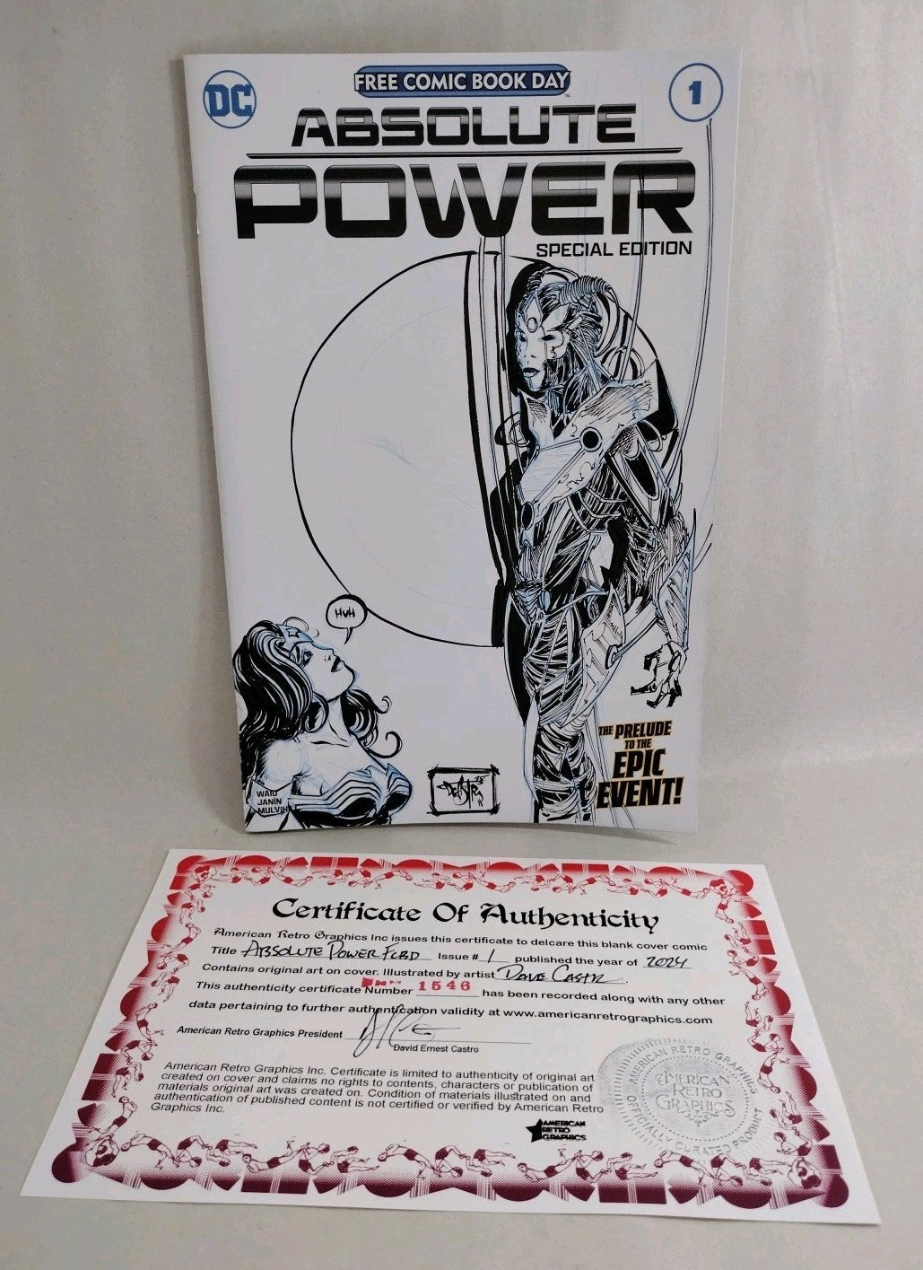 Absolute Power 1 (2024) DC Comic Sketch Var Cover W Original Brainiac DCastr Art