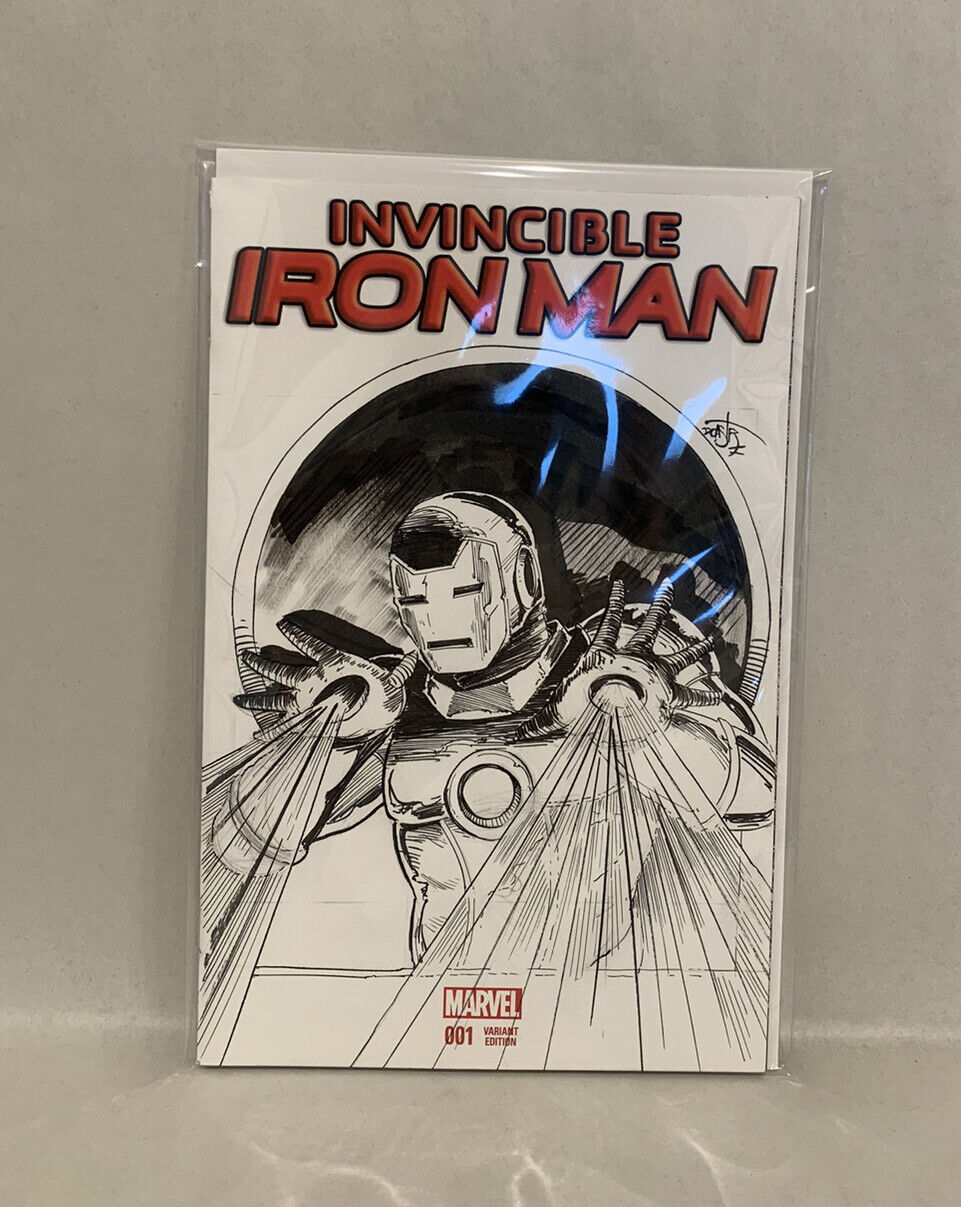 Invincible Iron Man #1 Sketch Variant Cover Comic W Original Art Dave Castr