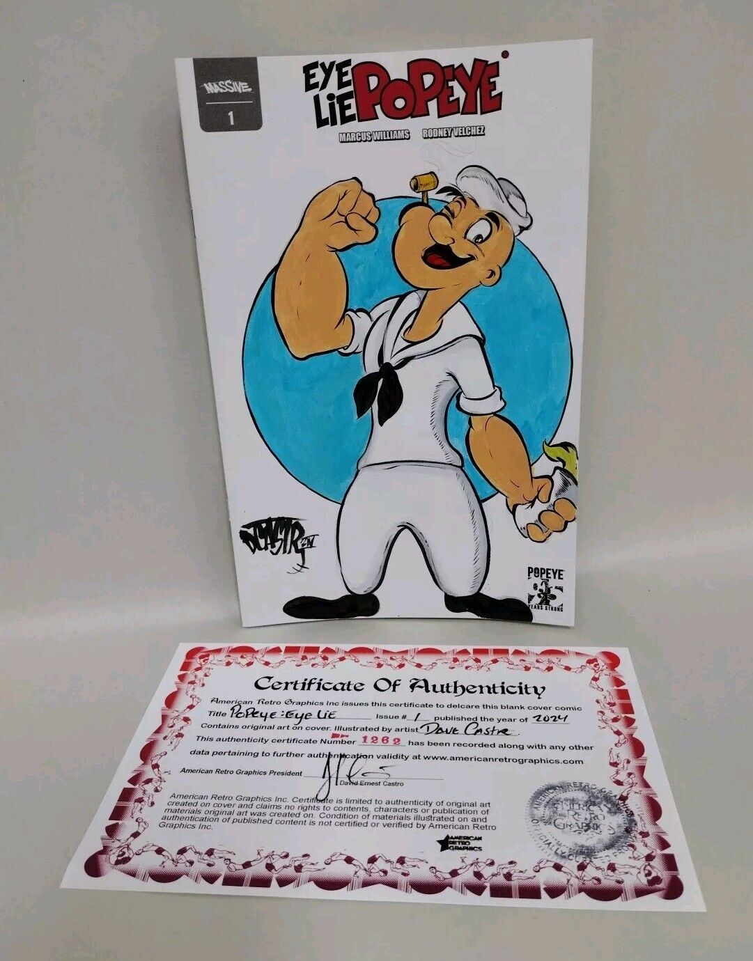 Popeye Eye Lie #1 (2024) Massive Sketch Variant Comic W Original Art