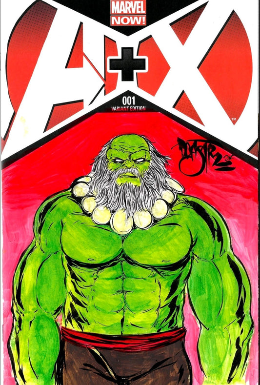 A+X AVENGERS + X-MEN #1 (2012) Sketch Variant Cover Comic W Original Art DCastr