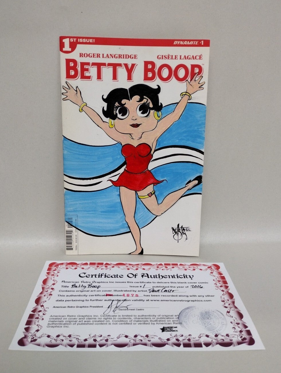 Betty Boop #1 (2016) Dynamite Sketch Cover Variant W Original Dave Castr Art