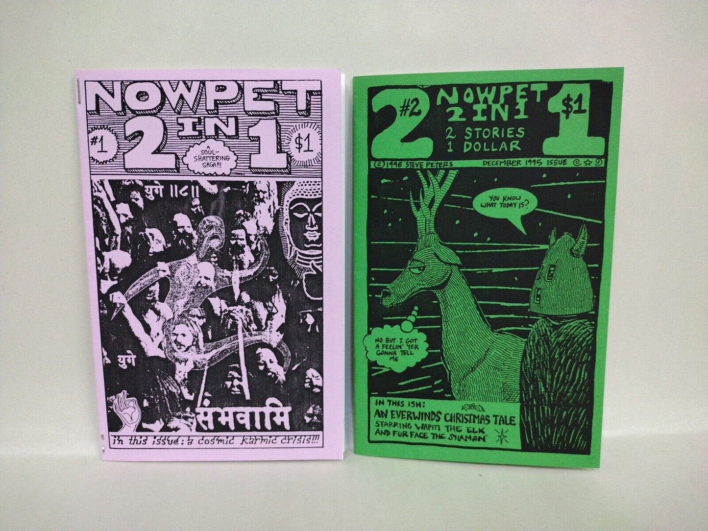 Nowpet Press 2 In 1 (1993) Comic Lot Set #1 & 2 Steve Peters Handmade Comix