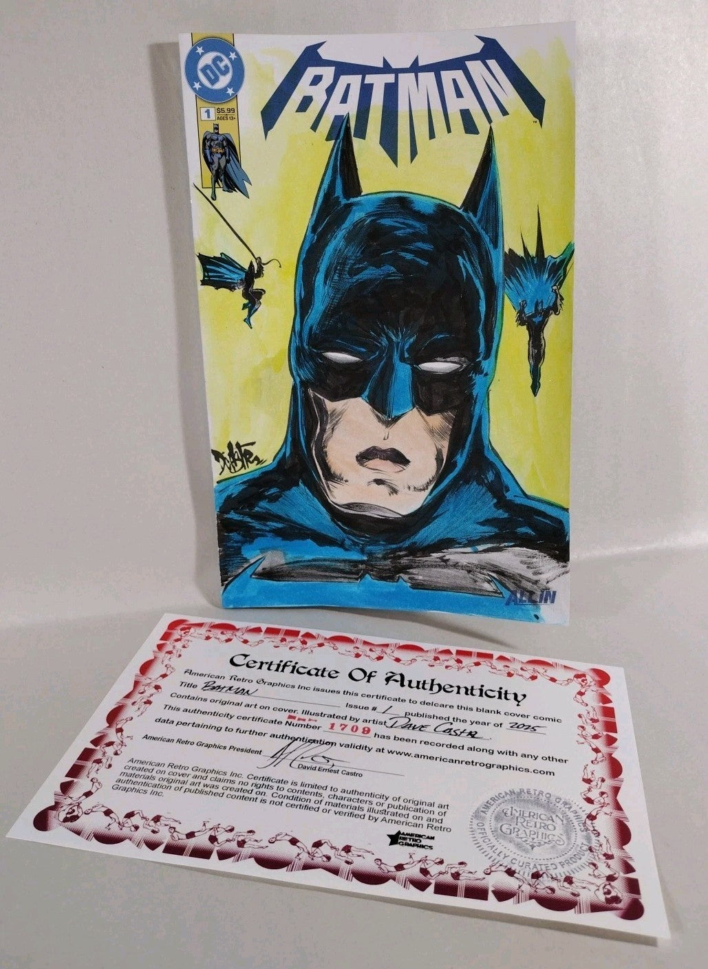 Batman #1 (2025) DC Sketch Cover Variant Comic W Original Dave Castr Art