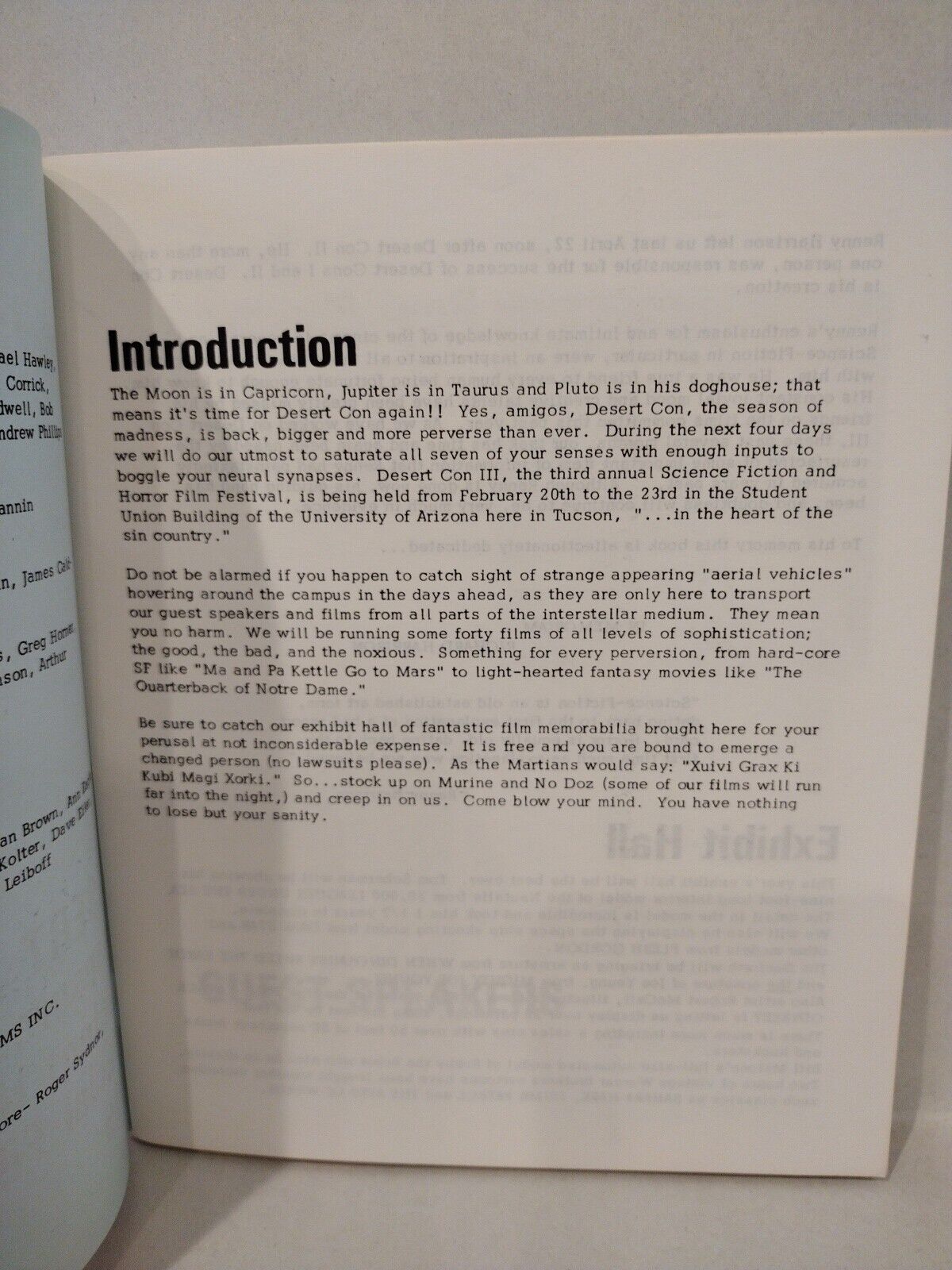 Desert Con III (1975) Science Fiction & Horror Tuscon Arizona Convention Program