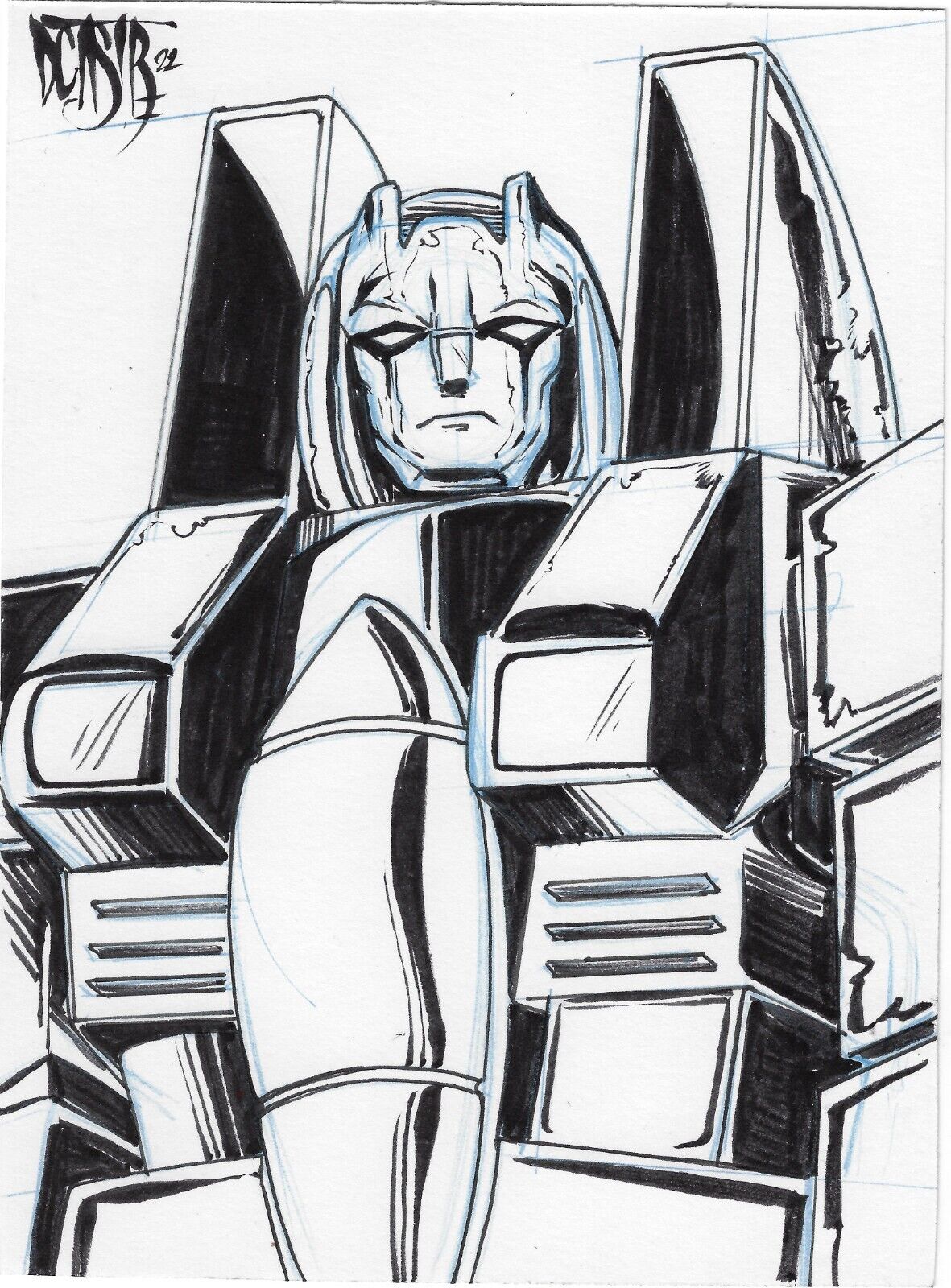 Original Dave Castr Skywarp Deception Transformers 5x7" Art Sealed W ARG COA