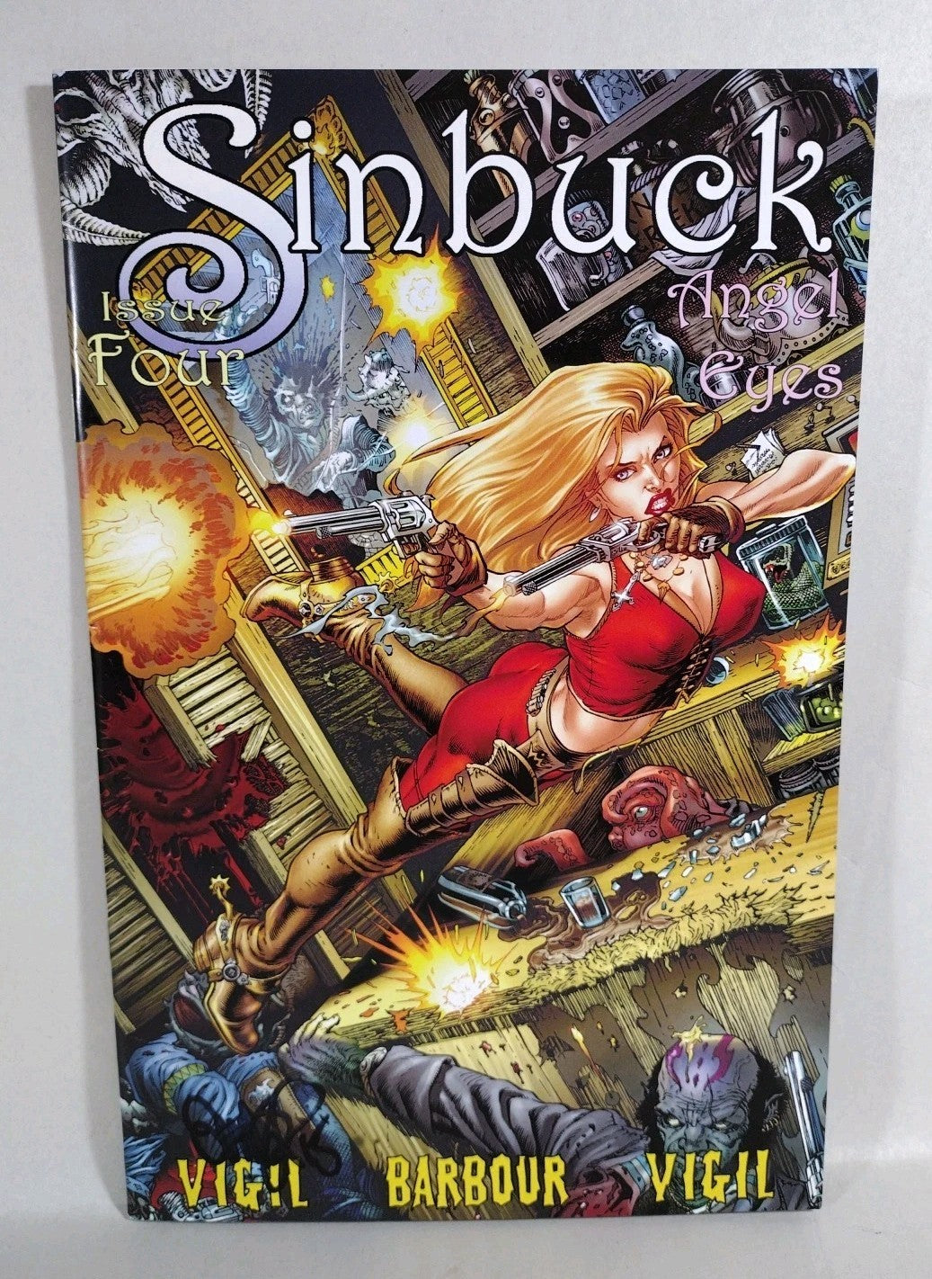 Gunfighters In Hell: Sinbuck #4 (2014) Angel Eyes Signed Joe Tim Vigil VF-NM