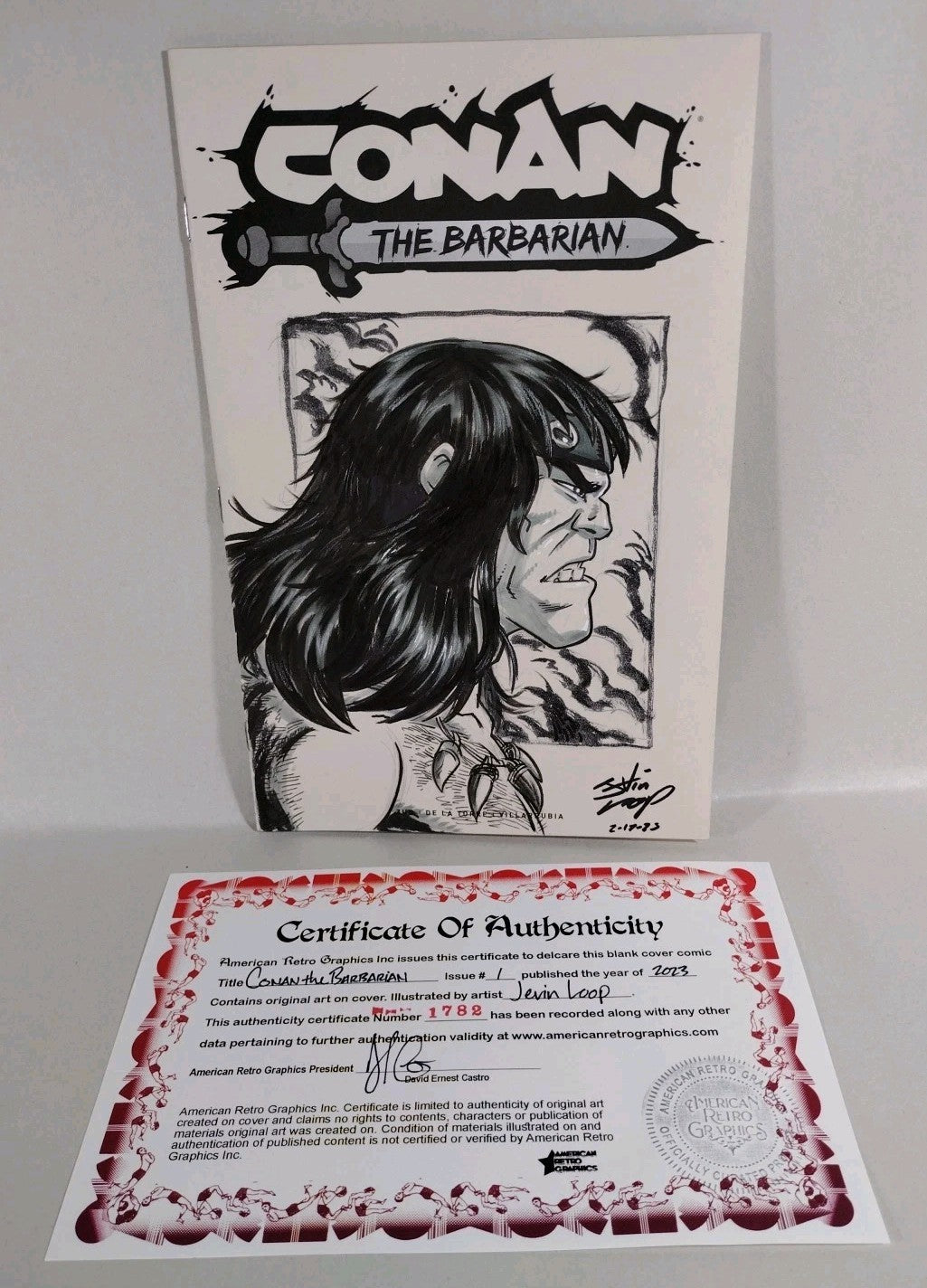 Conan #1 (2023) Titan Comic Sketch Cover Variant W Original Jevin Loop Art