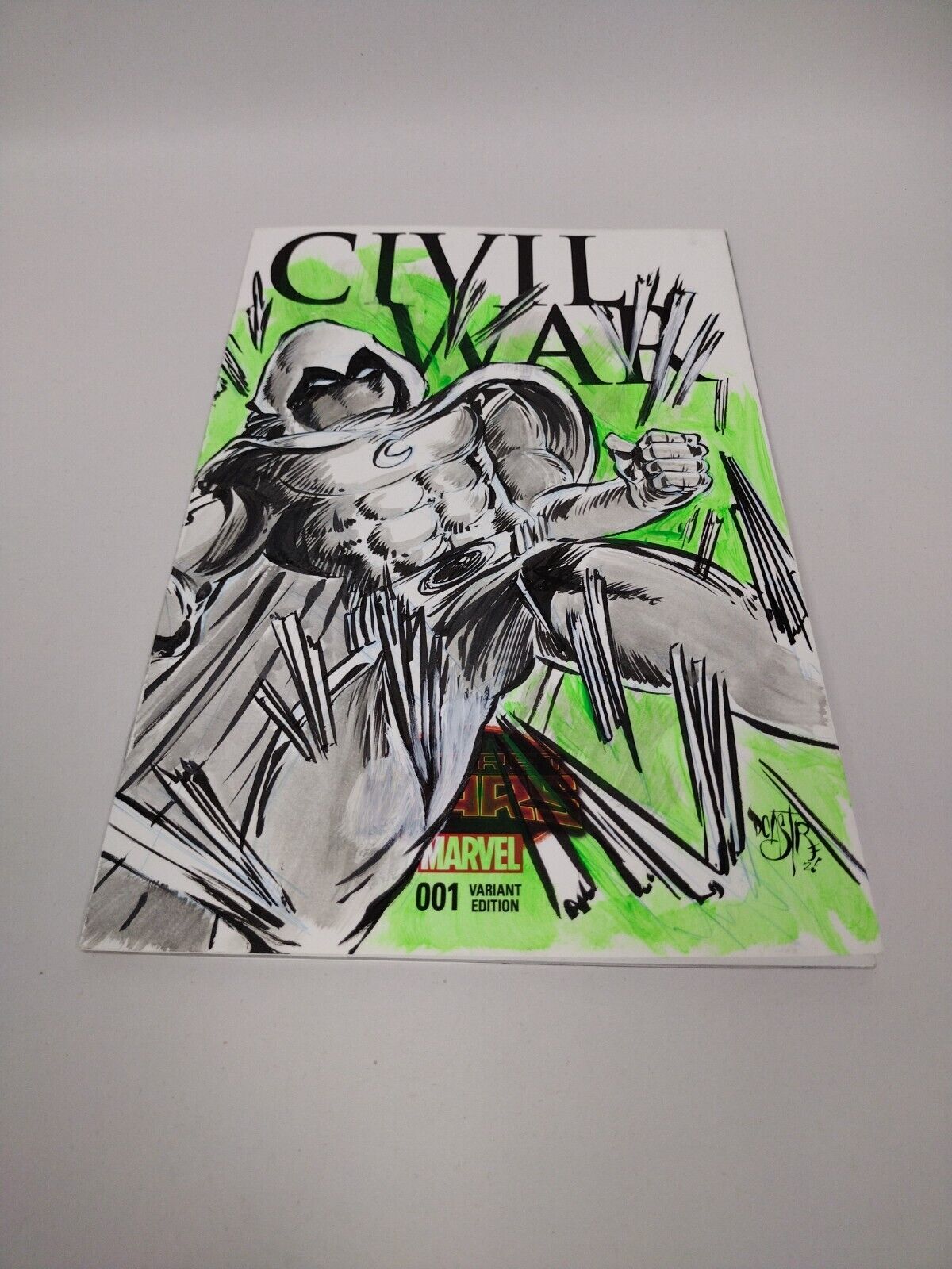 Secret Wars Civil War 1 2015 Marvel Blank Sketch Cover Original Moon Knight Art 