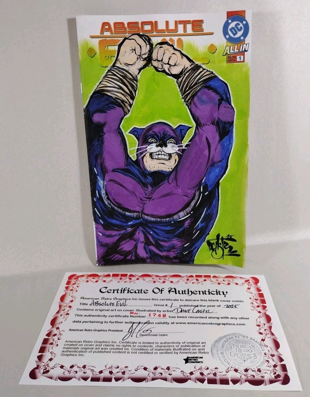 Absolute Evil 1 (2025) DC Comic Sketch Cvr Variant W Original DCastr Wildcat Art